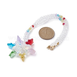 Decoraciones colgantes con cuentas de vidrio estrella&nbsp;HJEW-JM01273