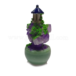 Natürliche Amethyst-Pavillon-Bonsai-Dekorationen&nbsp;PW-WG69157-01