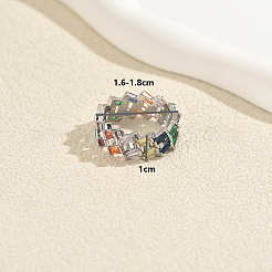 Messing-Fingerringe mit Pavé-Zirkonia für Damen&nbsp;MR6929