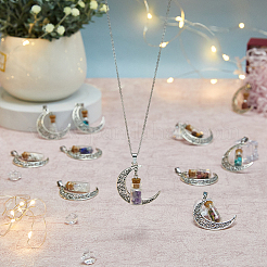 20 Stück 10 Stile gemischte Edelsteinsplitter-Glasflaschenanhänger&nbsp;PALLOY-DC00006
