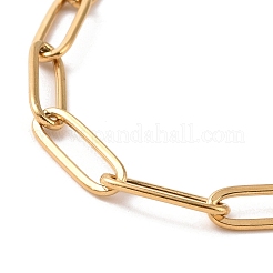 PVD-Vakuumbeschichtung 304 Edelstahl Büroklammer-Kettenarmband für Männer und Frauen&nbsp;BJEW-E031-02G-02