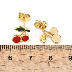 Pendientes de esmalte de latón&nbsp;EJEW-B154-06G-01