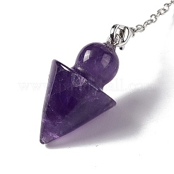 Pendenti a pendolo da rabdomante con cono di ametista naturale&nbsp;G-G983-04P-01