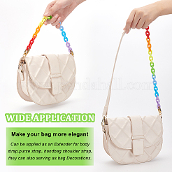 4 borsa con manici a catena in plastica ccb e acrilico color arcobaleno in 2 stili&nbsp;AJEW-WR0001-69