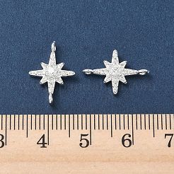 Verbindungsanhänger mit Mikropavé aus Messing mit durchsichtigen Zirkonia-Steinen&nbsp;KK-P355-28S