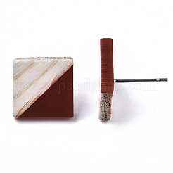 Undurchsichtige Ohrstecker aus Harz und Holz&nbsp;EJEW-N017-005A-B03