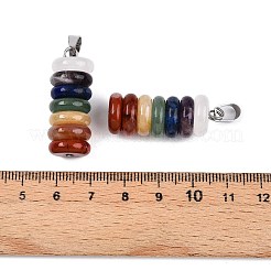 Chakra-Thema natürliche Amethyst & Topas Jade & roter Achat & Quarzkristall & roter Jaspis & Lapislazuli & grüner Aventurin Anhänger&nbsp;G-N344-06A
