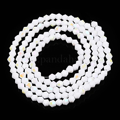 Brins de perles de verre galvanisées de couleur unie opaque&nbsp;EGLA-A039-P2mm-L15