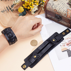 2 Stück 2 Stile Rindslederschnur breite Kordelarmbänder&nbsp;BJEW-CL0001-38A