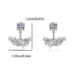 925 paio di orecchini a lobo da donna in argento sterling con moissanite pavé&nbsp;XF0952