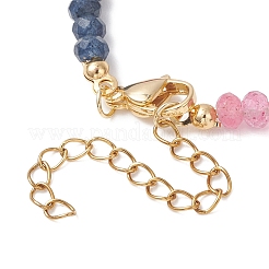 Bracelets de perles rondelles en jade naturel de Malaisie teint selon les chakras pour femmes&nbsp;BJEW-JB13147