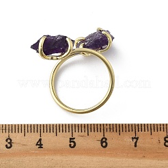 Natürliche Amethyst Manschettenringe&nbsp;RJEW-B122-02G-03