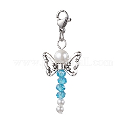 Decoraciones colgantes de ángel con cuentas de perlas de concha redonda y vidrio&nbsp;HJEW-JM01813