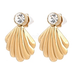 Ohrstecker aus Edelstahl 304 mit Zirkonia-Fassung für Damen&nbsp;EJEW-F420-03G