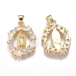 Pendentifs avec zircon cubiques à micro-pavés en laiton&nbsp;ZIRC-G168-05G
