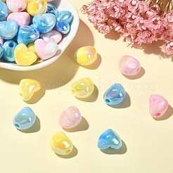90 Stück 3 Farben UV-Beschichtung undurchsichtige Regenbogen schillernde Acrylperlen&nbsp;PACR-CJ0001-32
