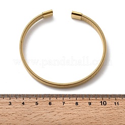 Flache Schlangenketten-Manschettenarmbänder aus 304 Edelstahl für Damen&nbsp;BJEW-A067-06G