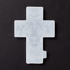 Kreuz mit Löwenmuster Cup Mat Silikonformen&nbsp;DIY-M039-08