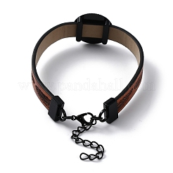 Ajustes de pulsera de eslabones redondos planos de aleación aptos para cabujones&nbsp;FIND-M009-01EB