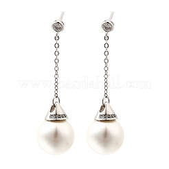 925 Ohrstecker aus Sterlingsilber mit klarem Zirkonia&nbsp;EJEW-L300-03P