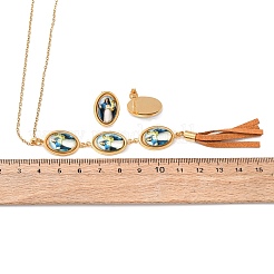 304 Edelstahl-Harz-Anhänger-Halsketten & Ohrstecker-Sets für Damen&nbsp;SJEW-B022-02G