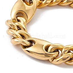 Armband mit ovalen Gliederketten aus Kristall-Strassen&nbsp;BJEW-E107-05G-02