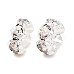 Perles séparateurs en laiton avec strass&nbsp;RB-A014-L7mm-01S