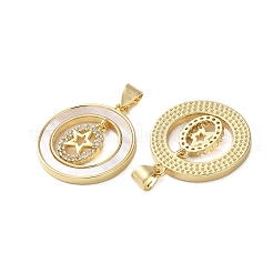 Pendentifs avec zircon cubiques à micro-pavés en laiton&nbsp;KK-U070-02A-G