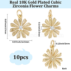 10 pendentif en laiton plaqué et zircone cubique&nbsp;KK-BBC0025-07