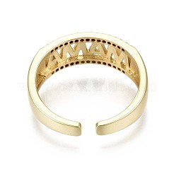 Anneaux de manchette en laiton micro pave zircone cubique&nbsp;RJEW-S044-090-NF