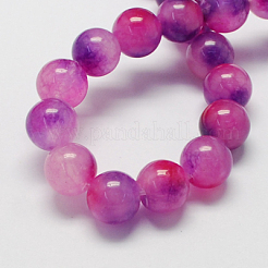Brins de perles de jade blanc naturel bicolore&nbsp;G-R165-10mm-10