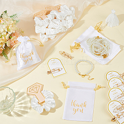 Set di braccialetti di perle di vetro e fermagli per capelli e fermagli per capelli in coccodrillo acrilico&nbsp;SJEW-OC00002