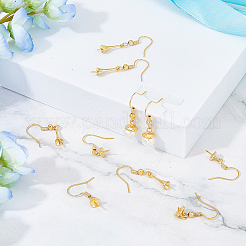 30 crochet de boucle d'oreille en laiton plaqué à 3 styles&nbsp;KK-DC0002-04