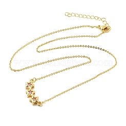 Collares con colgante de triple estrella de latón y vidrio&nbsp;KK-CBAB173-03G-10