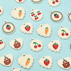 Colgantes de esmalte de aleación 30pcs 6 estilos&nbsp;ENAM-CJ0002-21