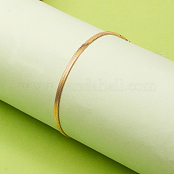 3 mm flaches Schlangen-Kuppel-Fischgräten-Kettengliedarmband aus 304 Edelstahl für Männer und Frauen&nbsp;BJEW-CJC0001-02B