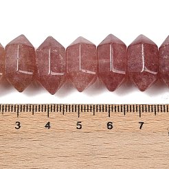 Natürliche Erdbeerquarz-Doppelendperlenstränge&nbsp;G-T142-92