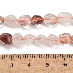 Brins de perles de quartz hématoïde rouge naturel/quartz ferrugineux&nbsp;GG-CBAC61B-B04-02