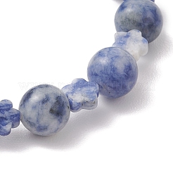 Bracciali con perline di diaspro blu naturale&nbsp;BJEW-JB13233