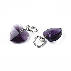 Charms in vetro trasparente sfaccettato&nbsp;GLAA-T024-04A
