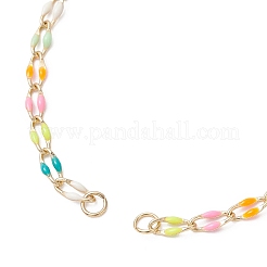 3mm Messing bunte Emaille gefleckte Kette Armband machen&nbsp;AJEW-JB01429