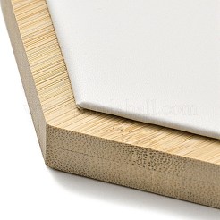 3 Stück 3 Größen Bambus mit PU-Leder-Schmuck-Display-Tablett-Sets&nbsp;ODIS-B001-01
