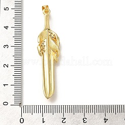 Estante de placas micro latón allanan colgantes de circonio cúbico&nbsp;KK-Z086-52G-02