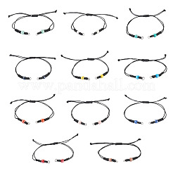 11 Stück 11 Farben schwarz gewachste Polyester geflochtene Kordel Armband machen&nbsp;AJEW-TA00029