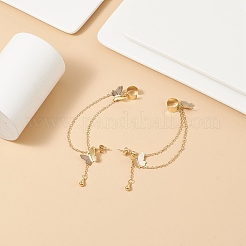 Farfalla in ottone con orecchini pendenti a catena pendenti&nbsp;EJEW-TA00152