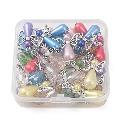 30 pz 2 pendenti in plastica ABS e acrilico con perle finte a forma di angelo&nbsp;FIND-SC0002-25