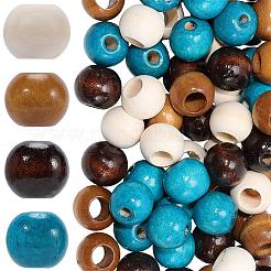 80 Stück 4 Farben Naturholzperlen&nbsp;WOOD-PA0001-24