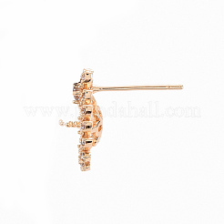 Messing Micro Pave klare Zirkonia Ohrring Zubehör&nbsp;KK-T062-214G-NF