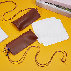 2 pochette rectangulaire de rangement pour lunettes en cuir PU&nbsp;ABAG-CN0001-75B