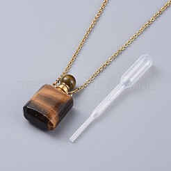 Colliers pendants de bouteille de parfum en pierre naturelle&nbsp;NJEW-F266-02G